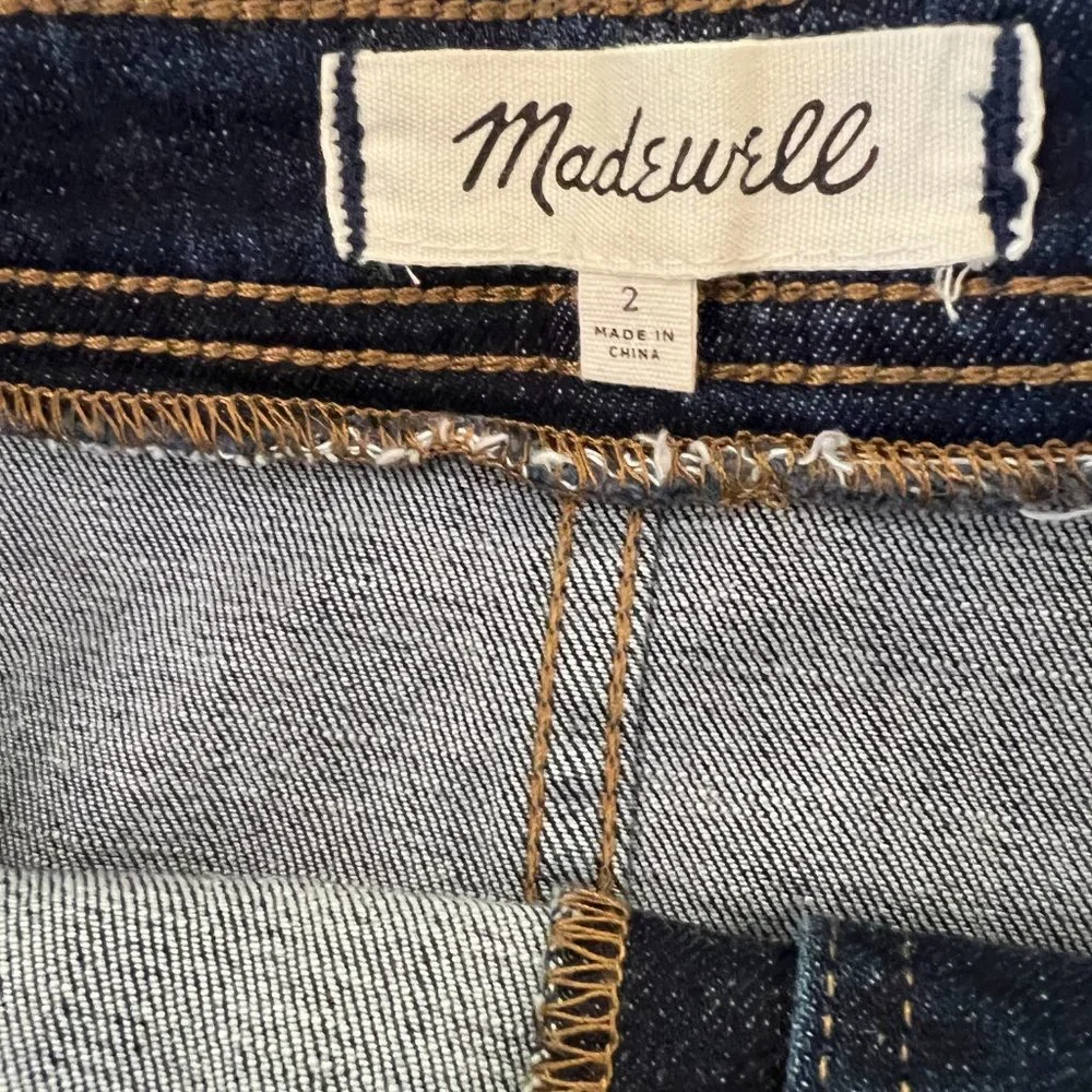 Madewell Denim Mini Skirt Button Front Dark Wash Size 2 - Picture 6 of 8